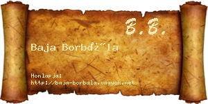 Baja Borbála névjegykártya